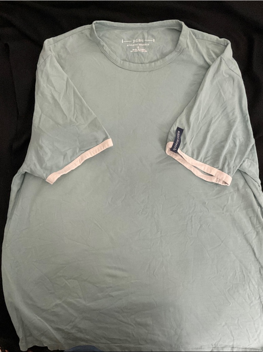 PD&C Mint Green Short-Sleeve Crewneck Tee with Light Pink Trim